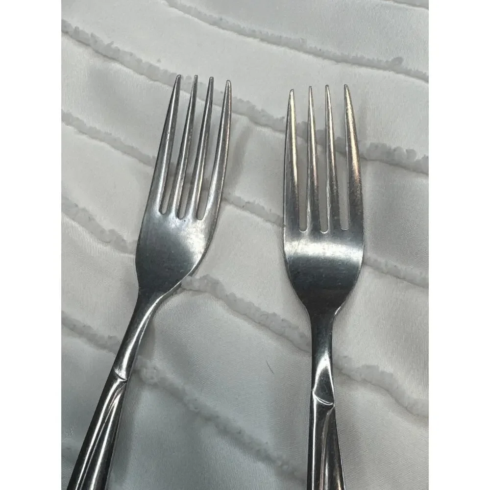 Vintage Stainless Japan Dinner Forks Pair Flatware Replacement (2)